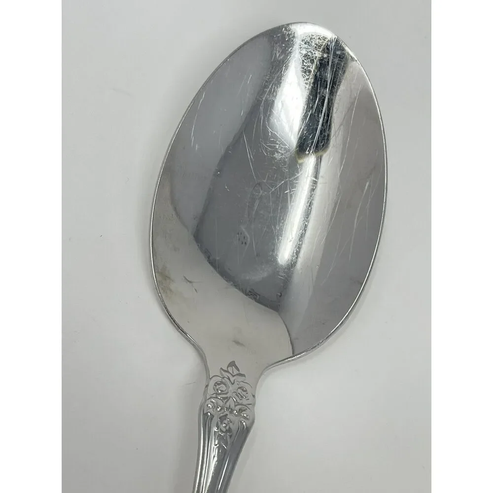 Oneida Renoir-Pembrooke Stainless Floral Pierced Serving Table Spoon 8.5